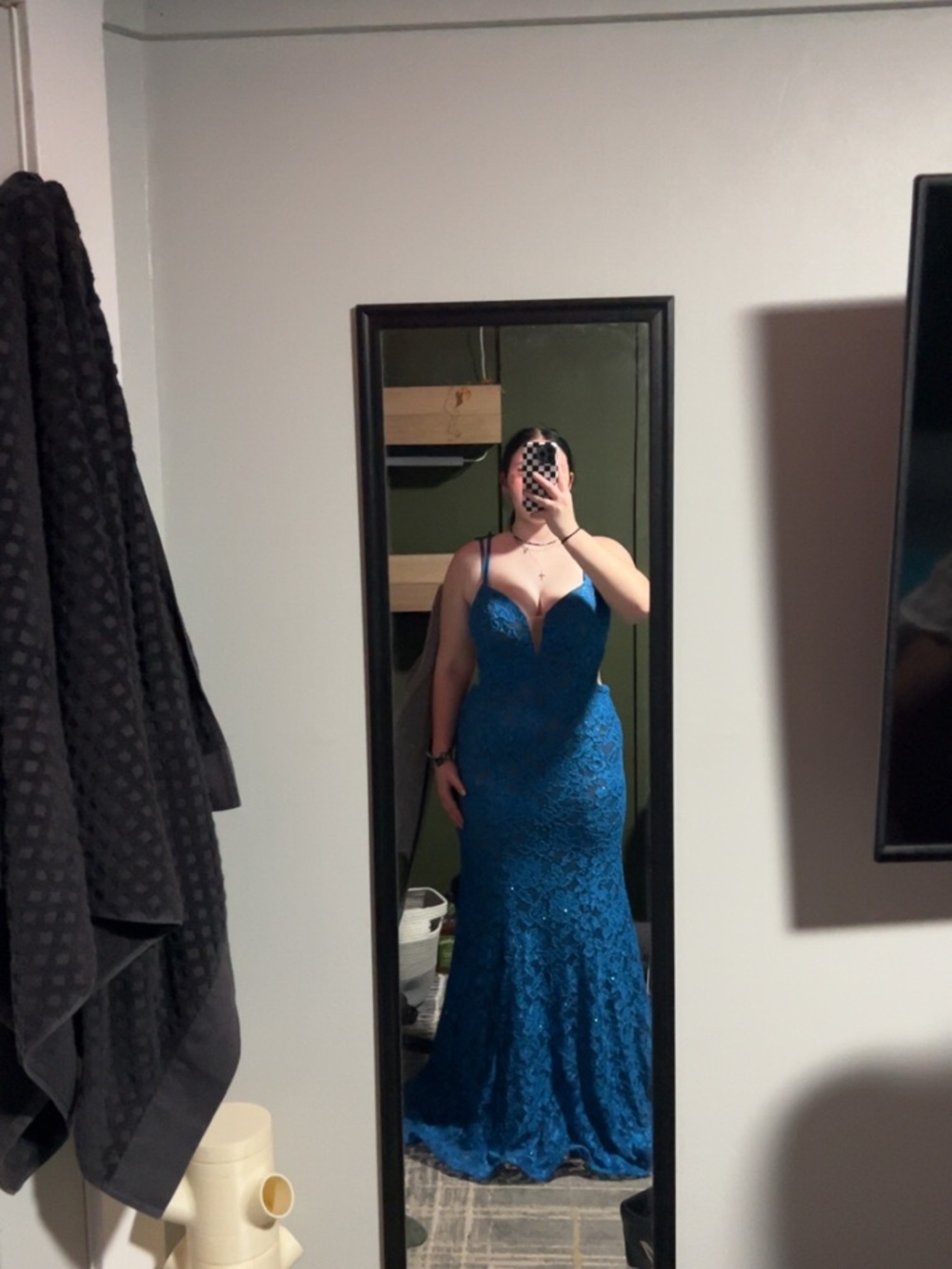 La Femme Teal Prom Dress